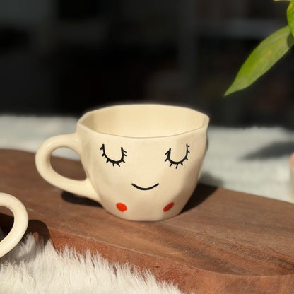 Sleepy Face Ceramic Coffee Mug – Cute Character Collection