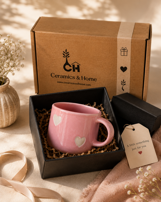 Blush Heart Handmade Ceramic Mug – Gift Edition (250 ml)