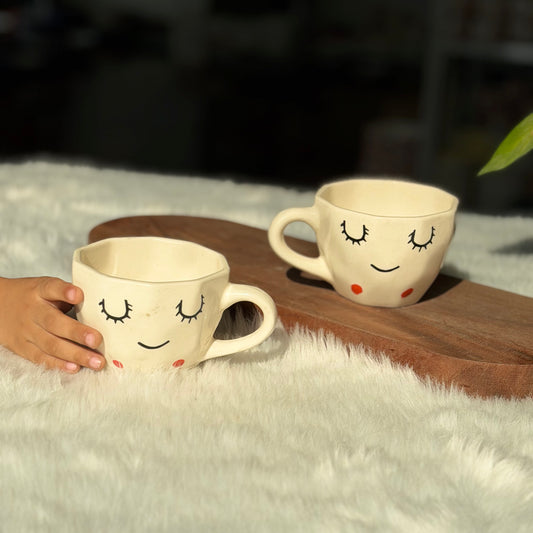 Sleepy Face Ceramic Coffee Mug – Cute Character Collection