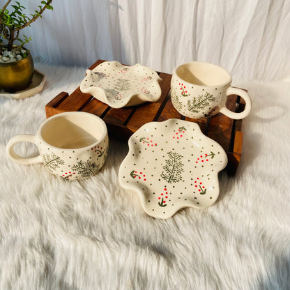 Christmas Leaf Cup Saucer
