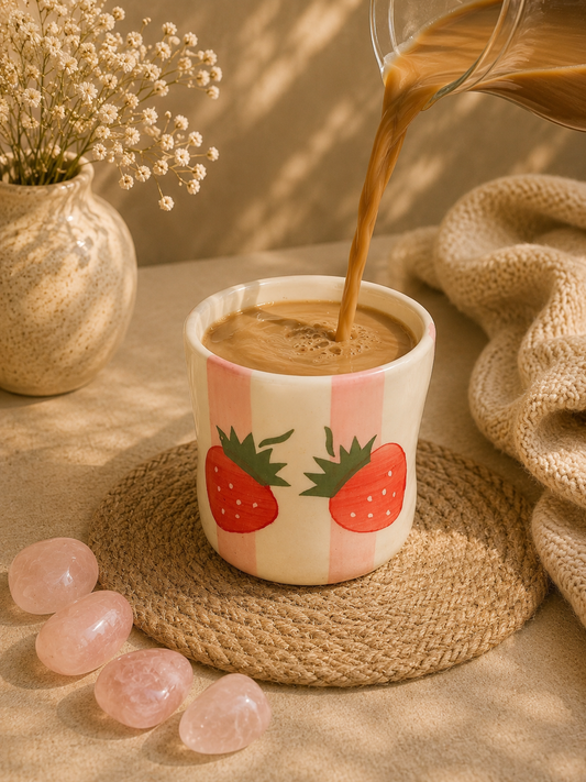 Handpainted Strawberry Duo Ceramic Mug – 350 ML