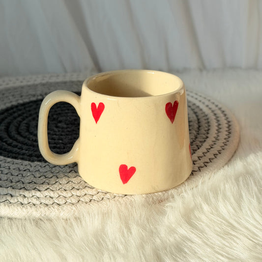 Ivory Hearts Ceramic Mug