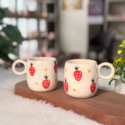 Handcrafted Strawberry Ceramic Mug – Cute Fruit Coffee Mug