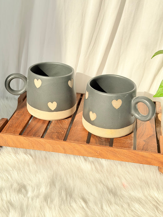 Heartfelt Black Ceramic Mug