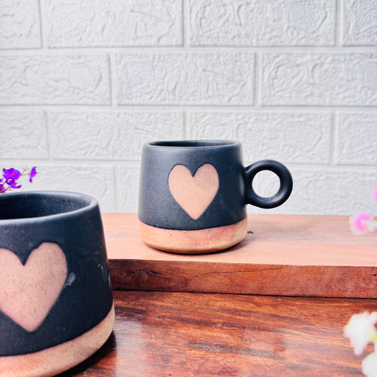 Black Heart Mug – Handcrafted Ceramic Coffee Mug