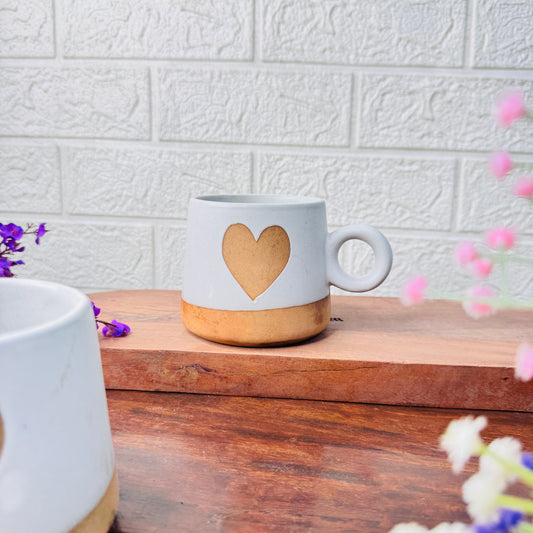 White Heart Mug – Handcrafted Ceramic Coffee Mug