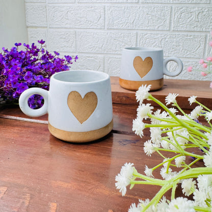 White Heart Mug – Handcrafted Ceramic Coffee Mug