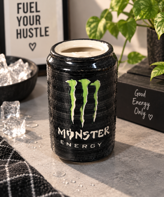 Black Energy Can-Shaped Ceramic Sipper Mug