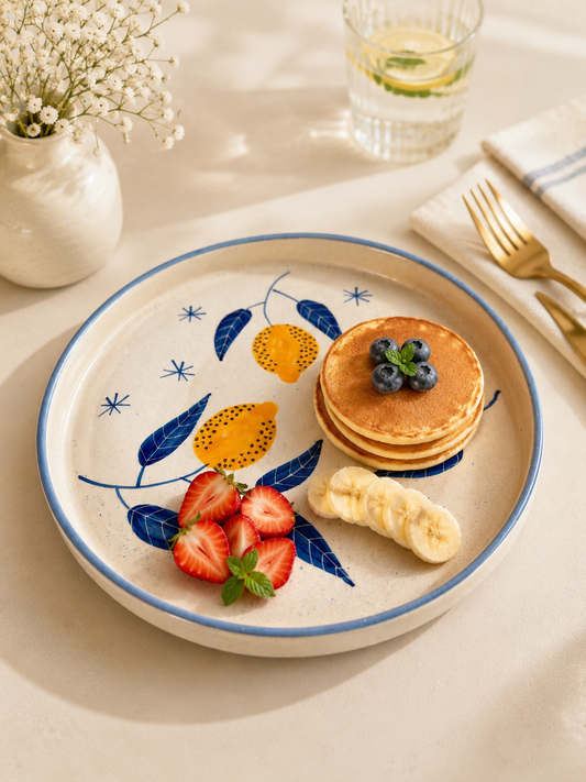 Lemon Grove Ceramic Dinner Plate | Hand-Painted Serving Plate (8inch)