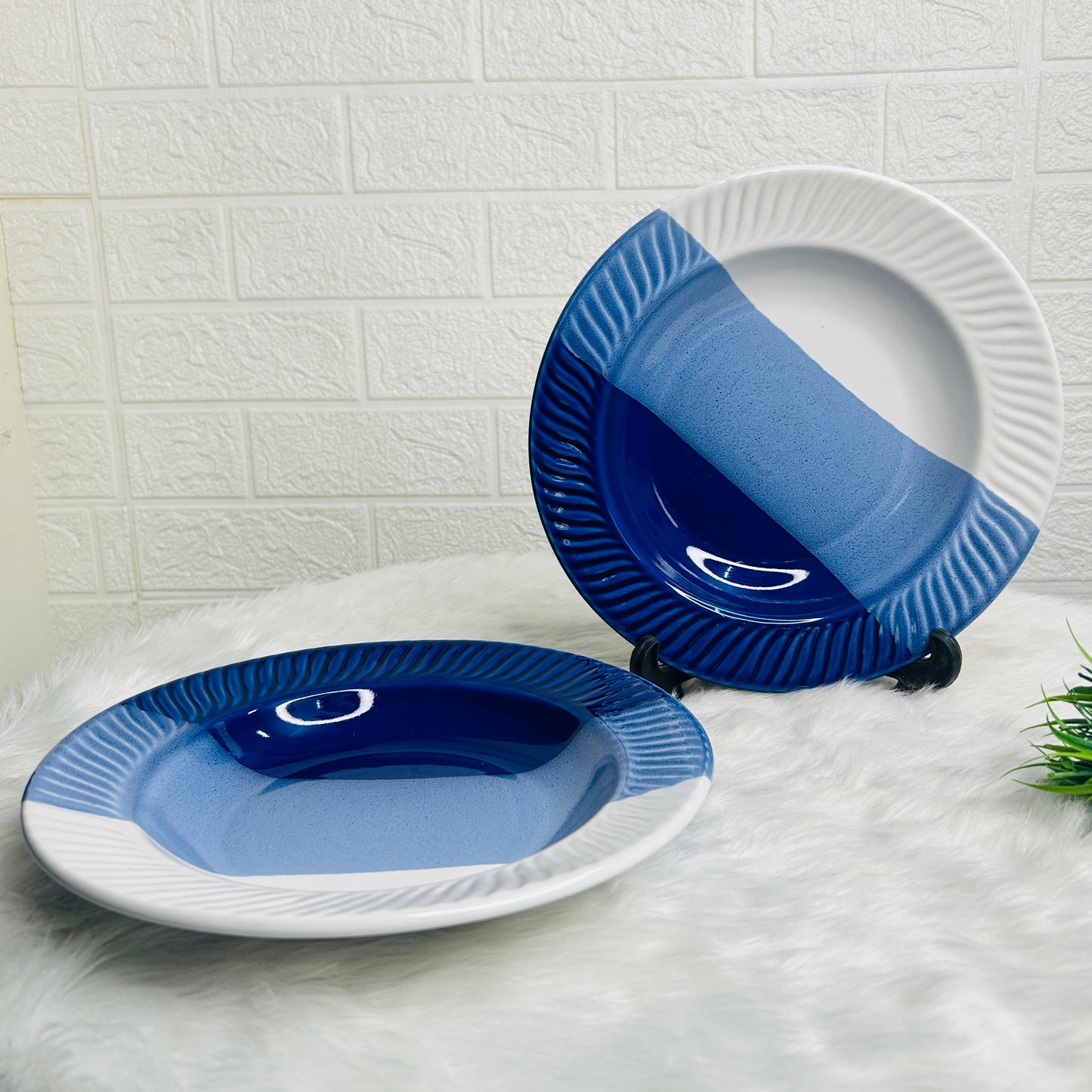 Blue & White Pasta Plate 10 inch (Pack of 1)