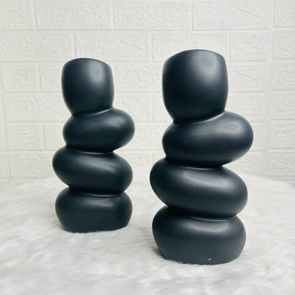 Large Black Spiral Vase (Pack of 1)