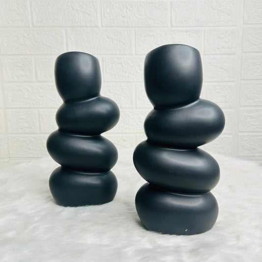 Large Black Spiral Vase (Pack of 1)