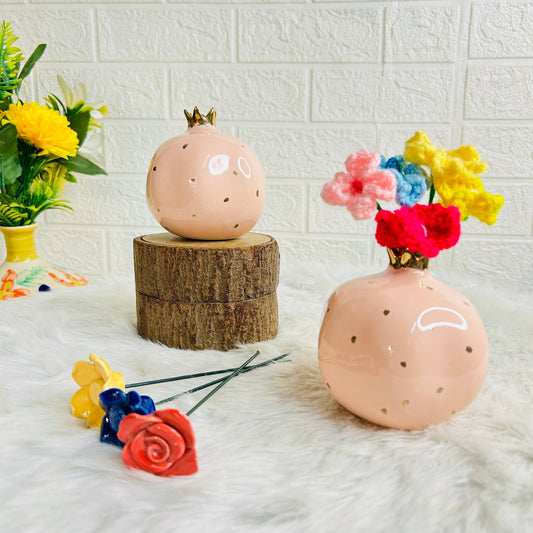 Pink Pomogranate Vase (Pack of 1)