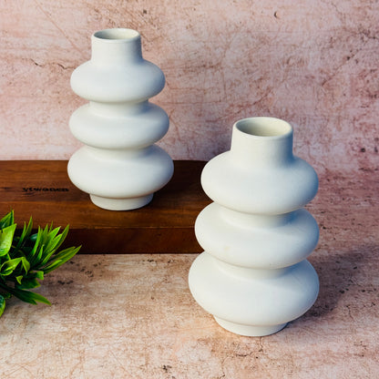 New White Spiral Vase (Pack of 1)