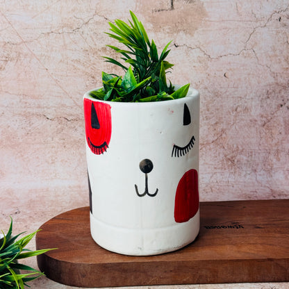 Cat White Planter (Pack of 1)