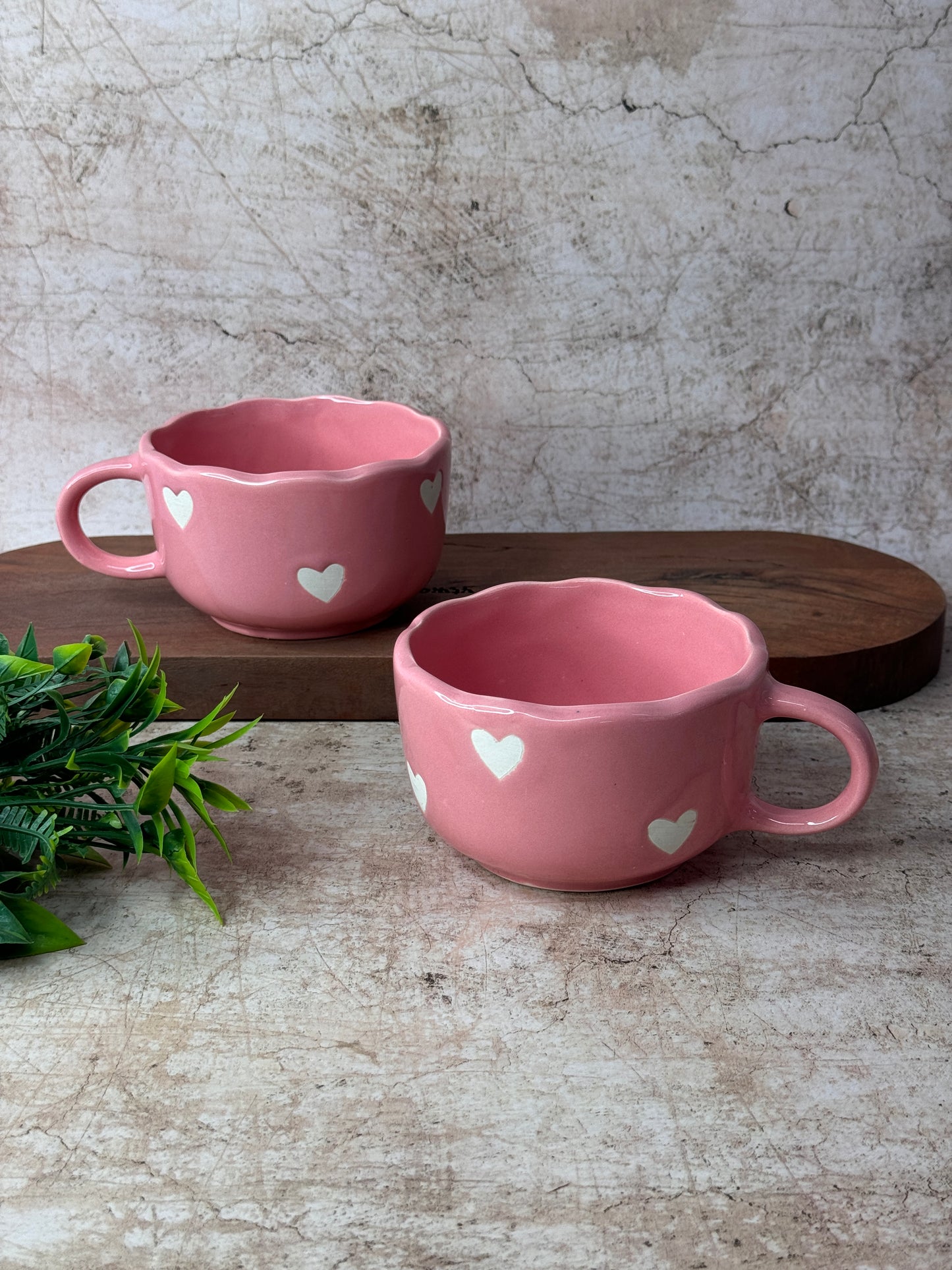 Pink Heart Broad Mug (Pack of 1)