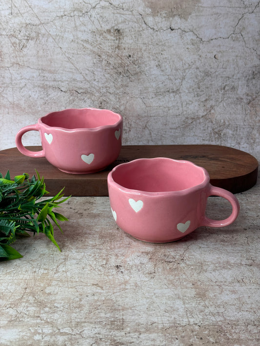 Pink Heart Broad Mug (Pack of 1)