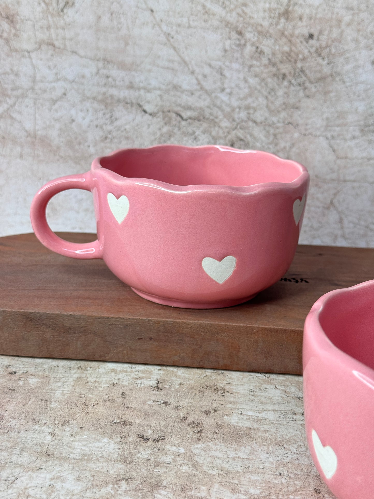 Pink Heart Broad Mug (Pack of 1)