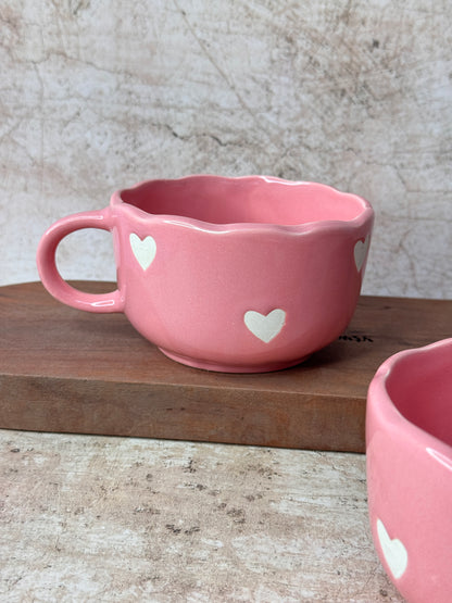 Pink Heart Broad Mug (Pack of 1)