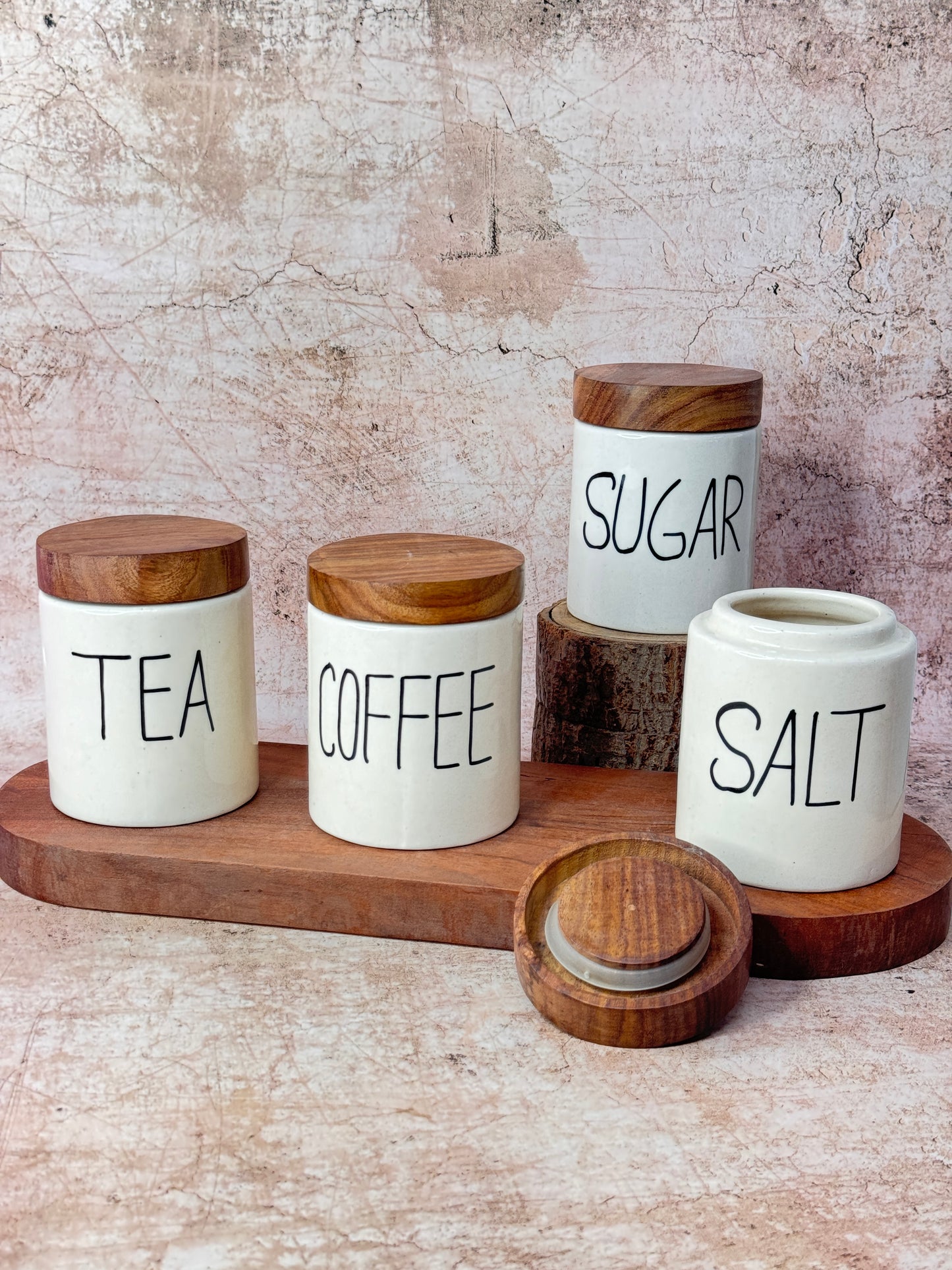 Tea Coffee Sugar Salt Airtight Set (Pack of 4)