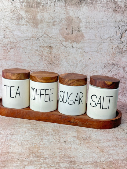 Tea Coffee Sugar Salt Airtight Set (Pack of 4)
