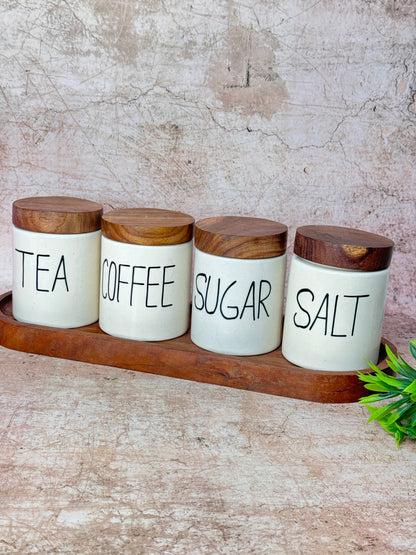 Tea Coffee Sugar Salt Airtight Set (Pack of 4)