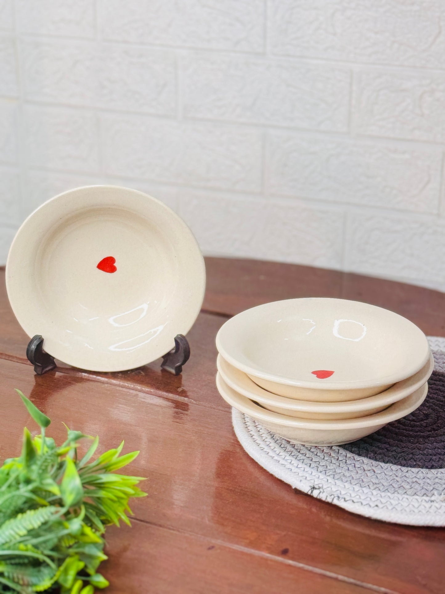 Single Heart Pasta Plate (Pack of 1)