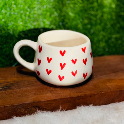 Red Heart Round Mug