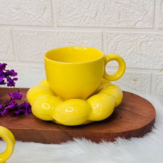 Yellow Bubble Cup Saucer (Pack of 1)