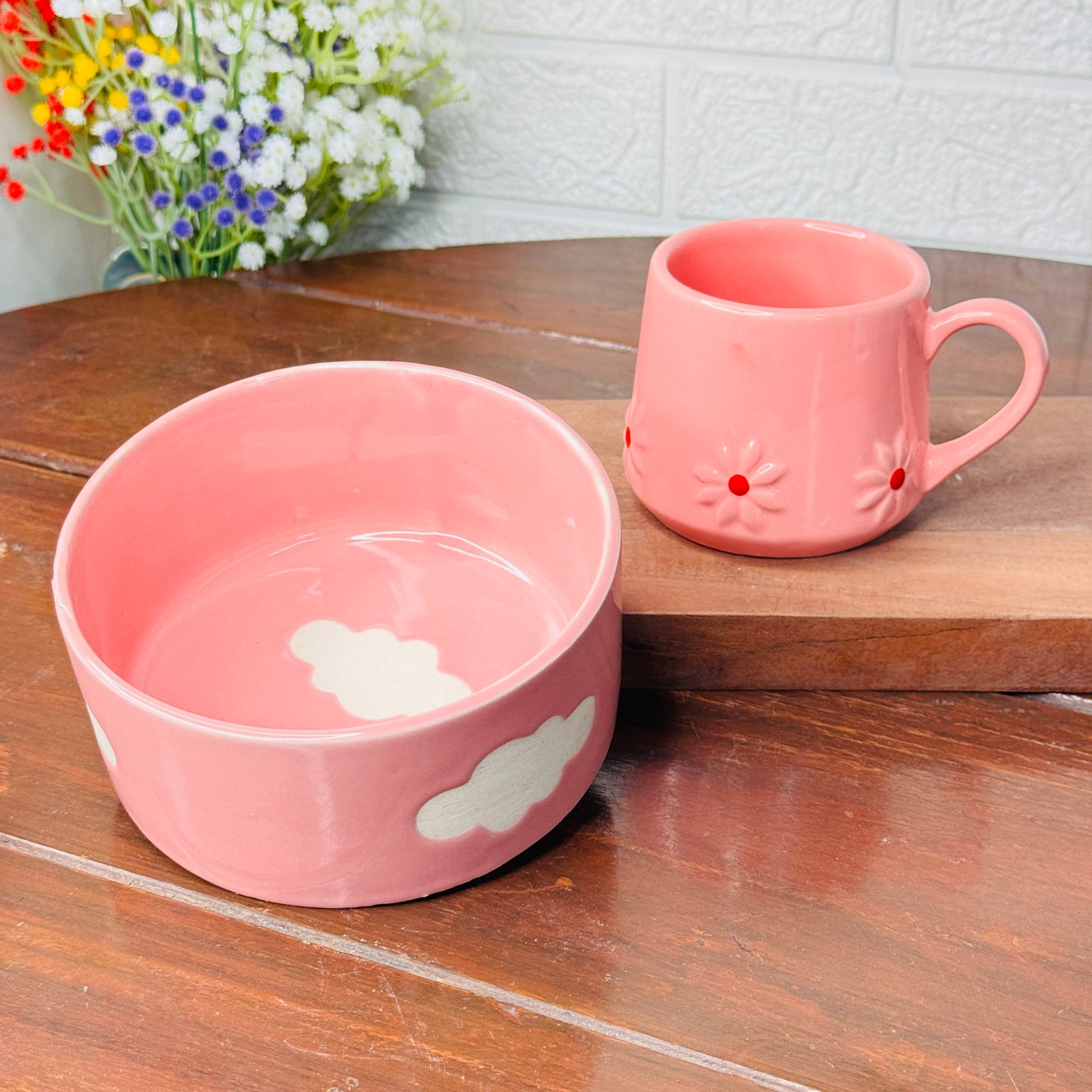 Pink Lily Breakfast Set (Pack of 2)