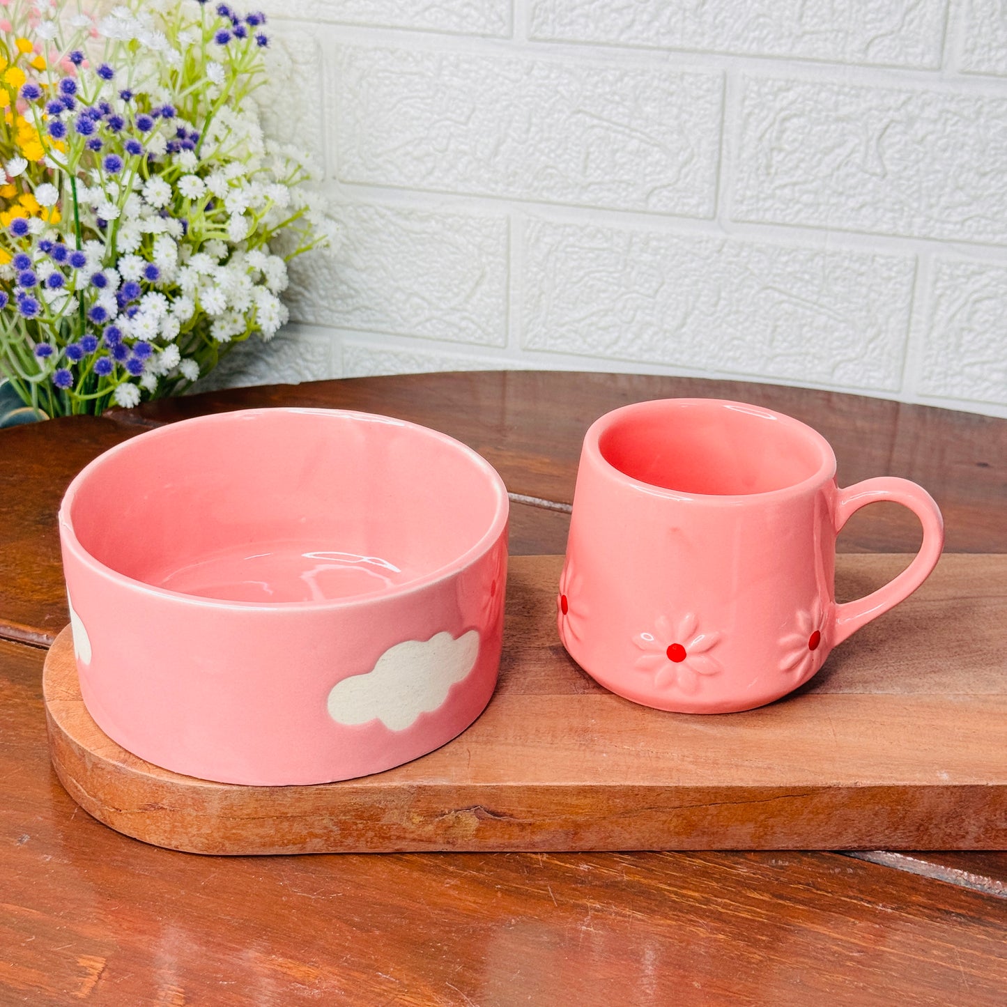 Pink Lily Breakfast Set (Pack of 2)