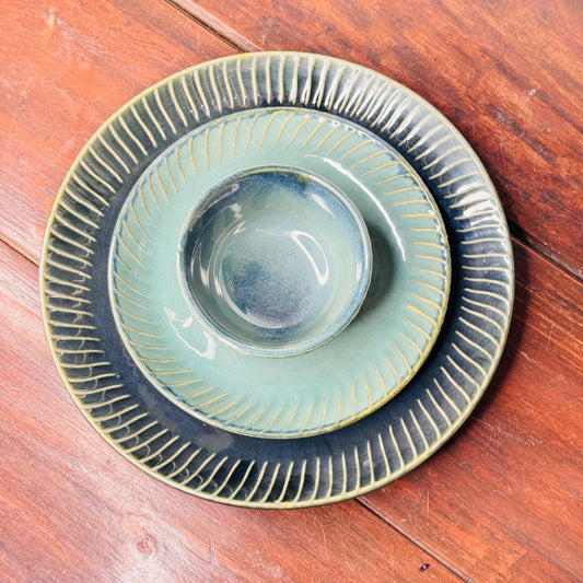 Olive Green Dinner Set of 3