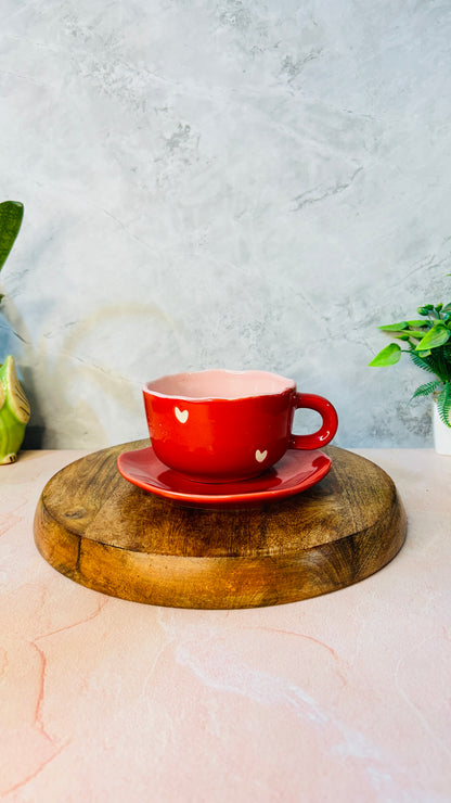 Sweetheart Sip Broad Cup & Saucer (Pack of 1)