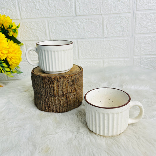White Lined Tea Cup (Pack of 1)