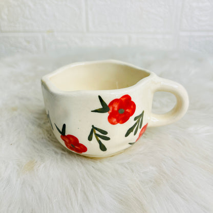 Red Floral Cup Saucer (Pack of 1)