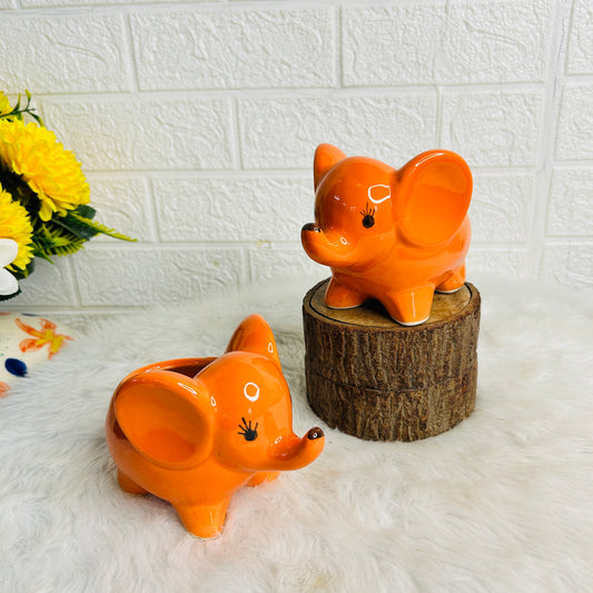 Orange Elephant Planter (Pack of 1)