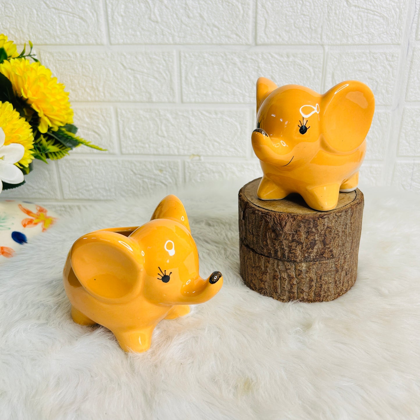 Yellow Elephant Planter (Pack of 1)