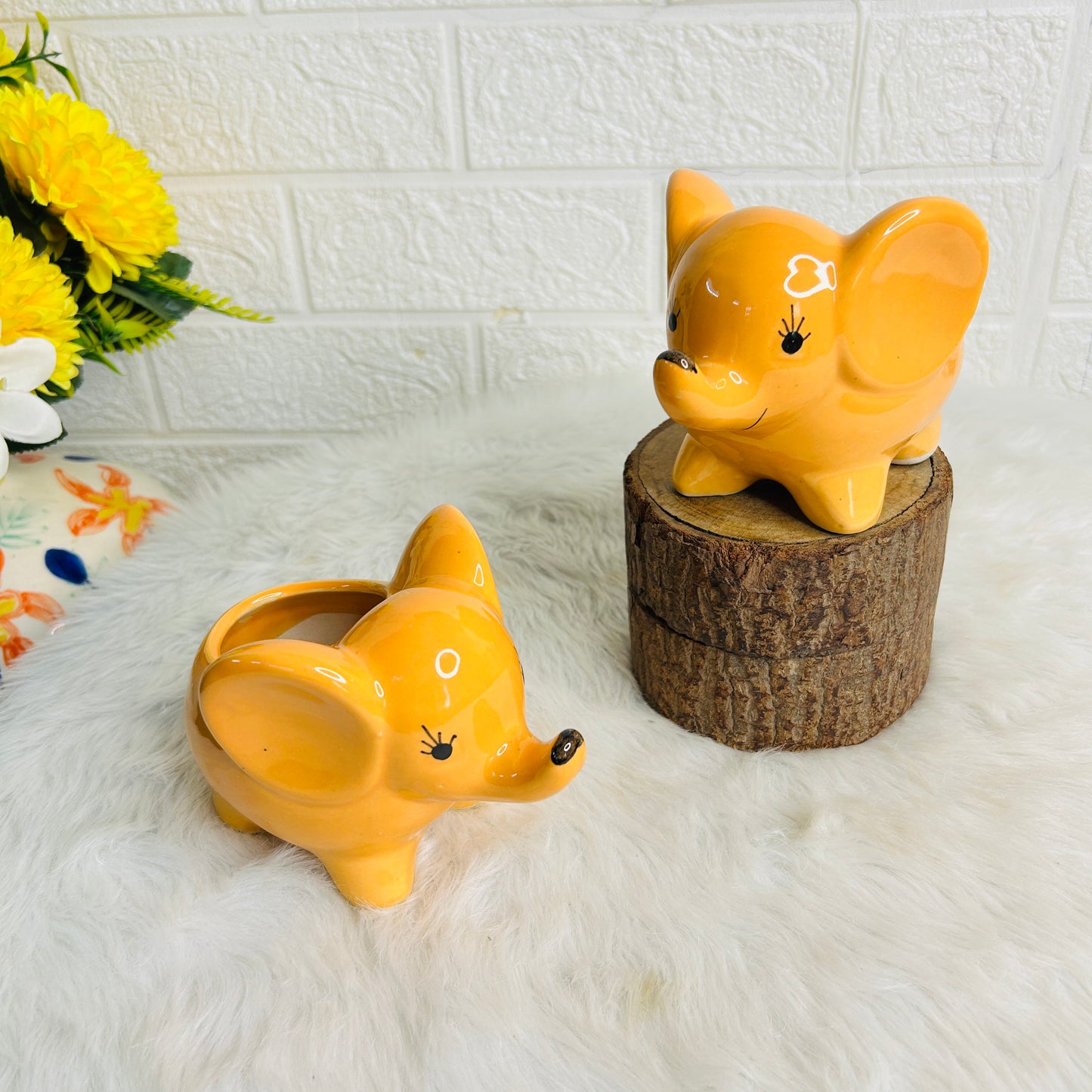 Yellow Elephant Planter (Pack of 1)
