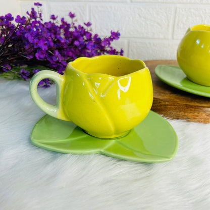 Yellow Tulip Cup & Saucer (Pack of 1)