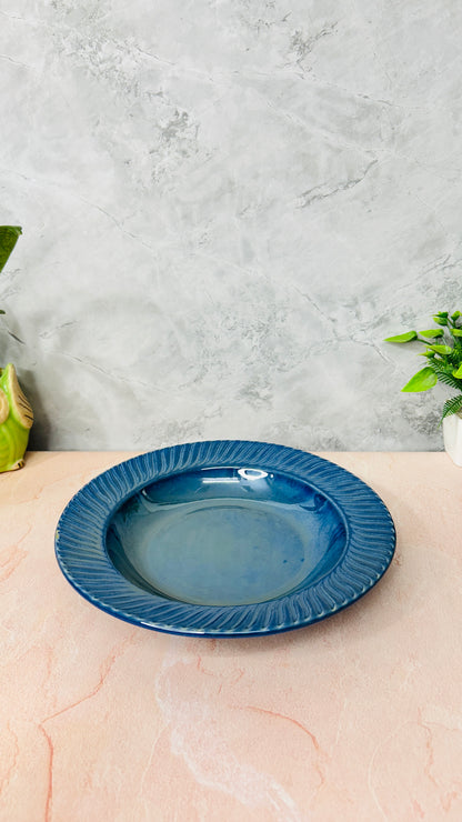 Blue Spiral Pasta Plate 10 inch (Pack of 1)