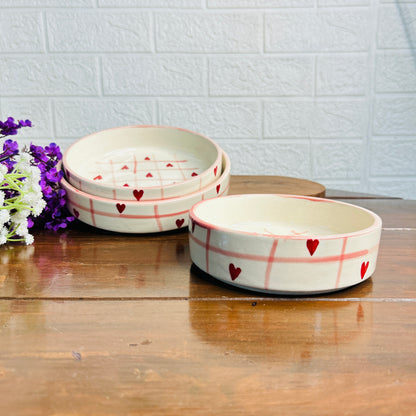 Red Heart Checks Serving Set (Pack of 3)