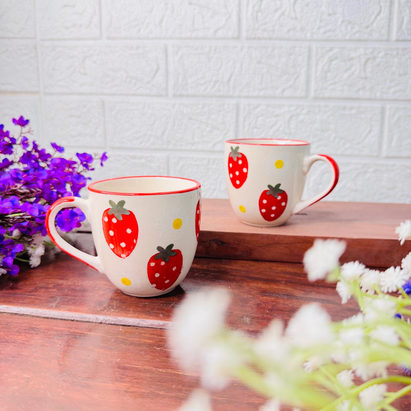 Strawberry Ceramic Tea Cup