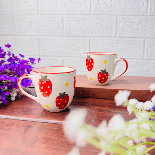 Strawberry Ceramic Tea Cup