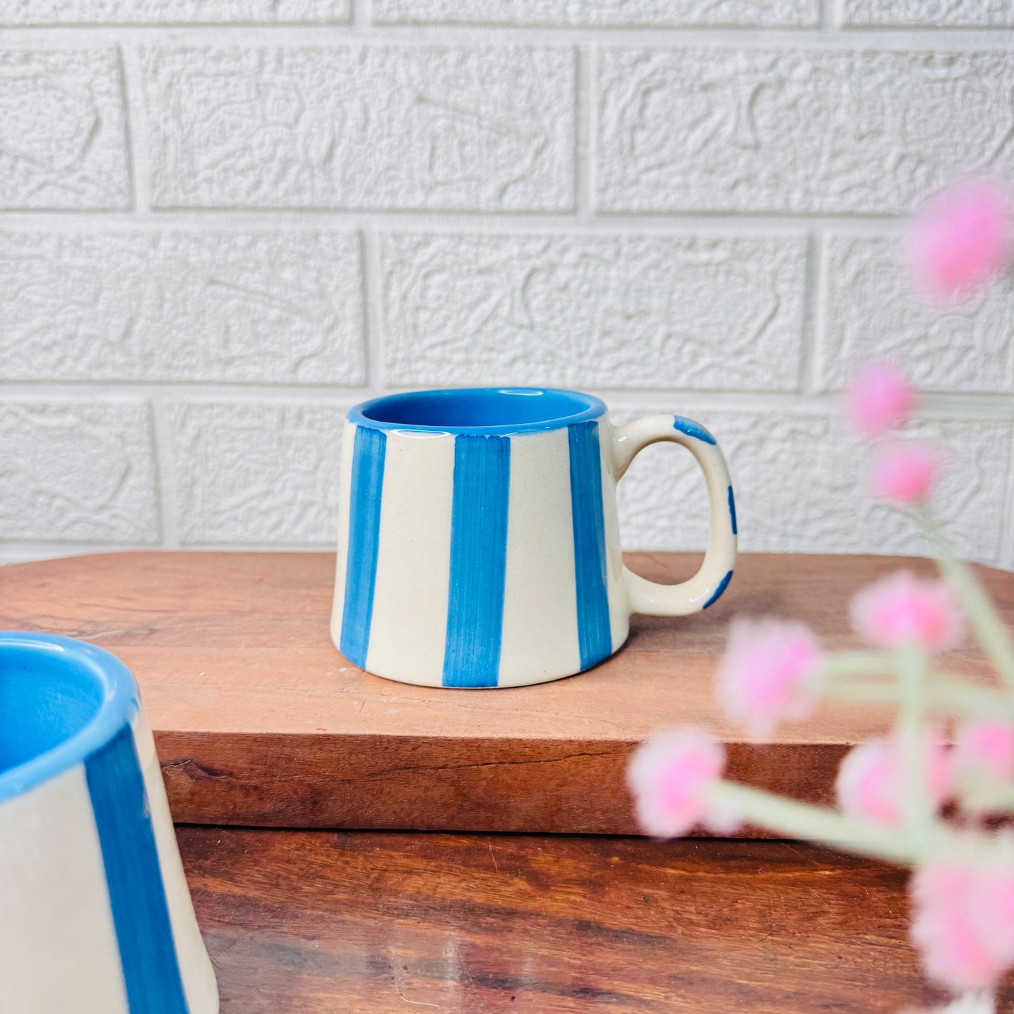 Blue Striped Handcrafted Ceramic Mug
