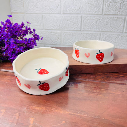 Ceramic Bowl with Strawberry Design – Cute & Whimsical