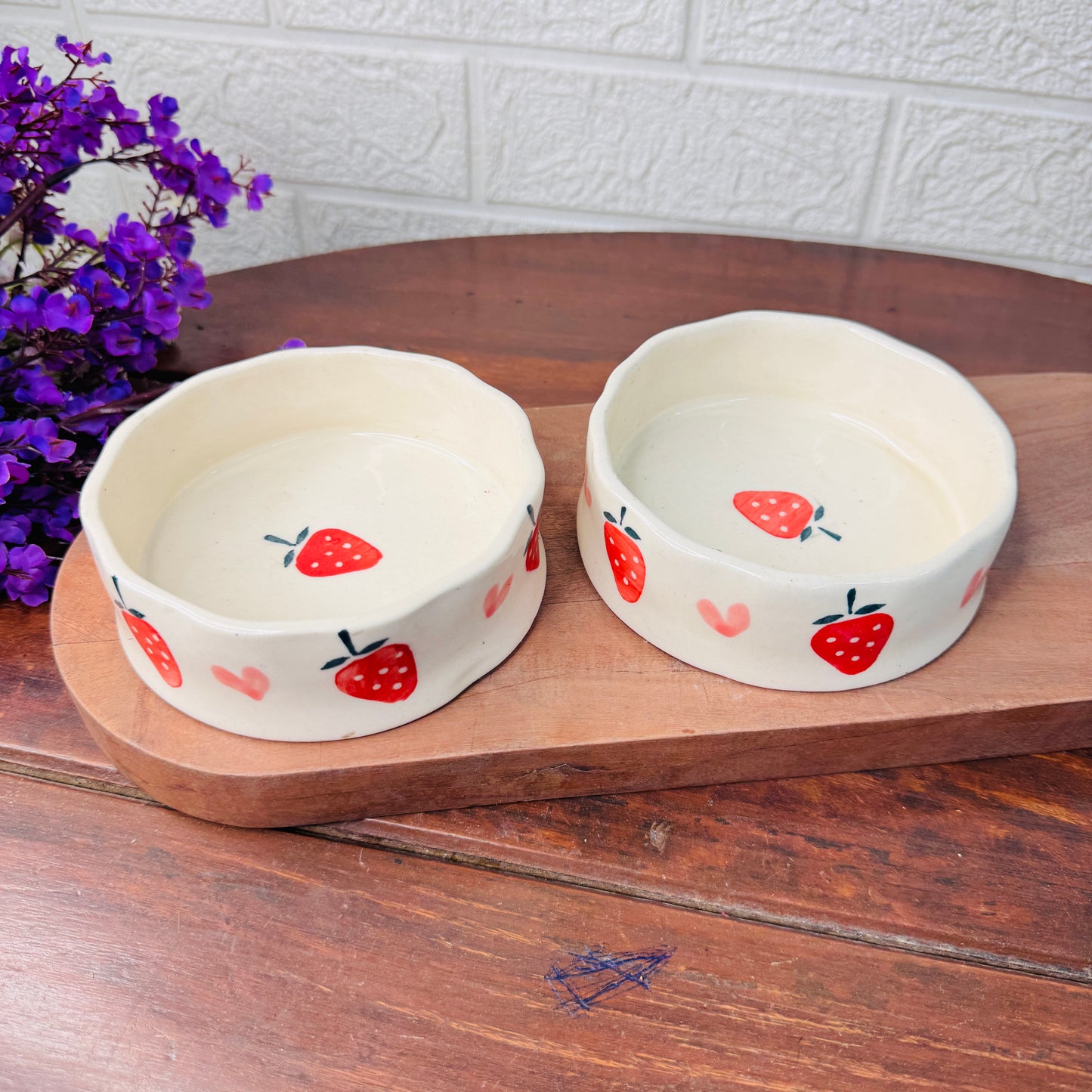 Ceramic Bowl with Strawberry Design – Cute & Whimsical