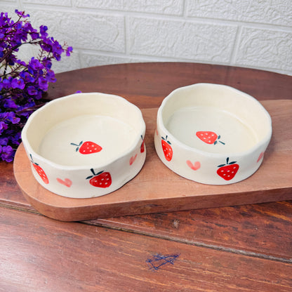 Ceramic Bowl with Strawberry Design – Cute & Whimsical