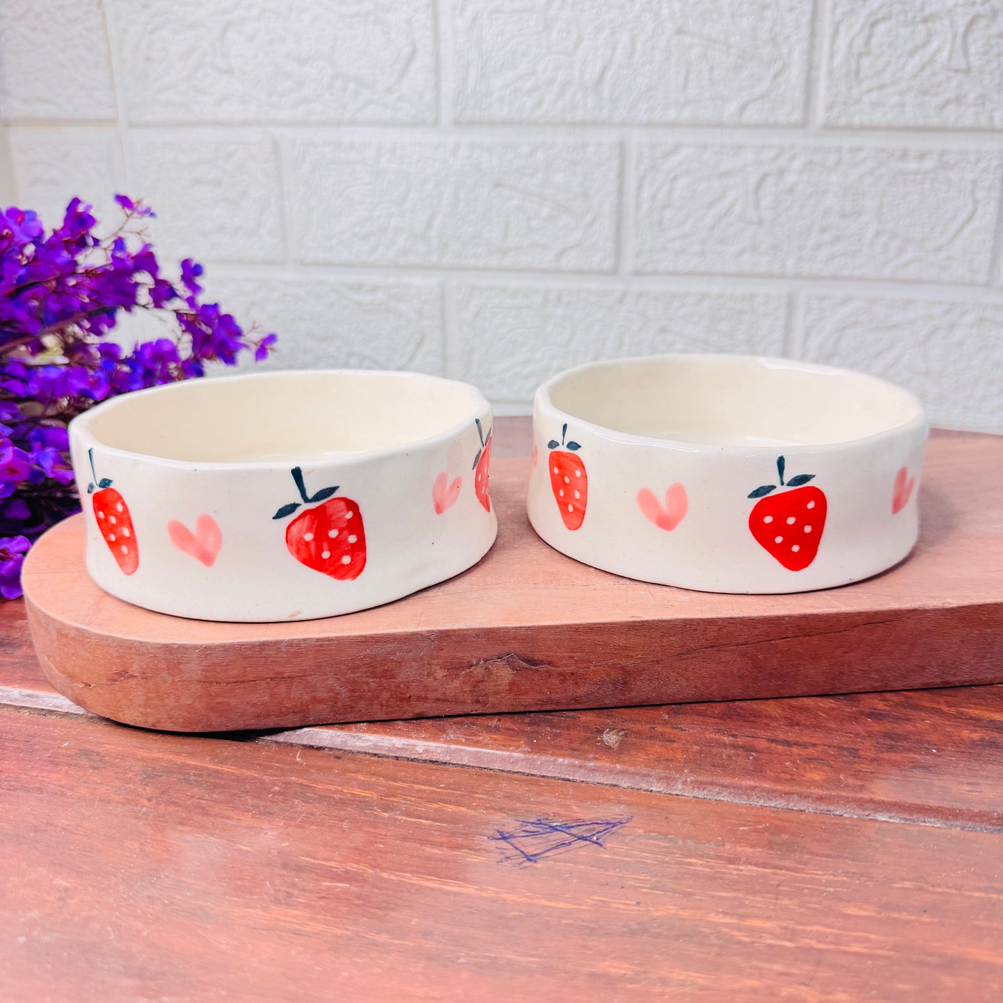 Ceramic Bowl with Strawberry Design – Cute & Whimsical