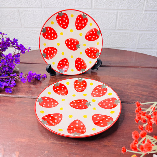Strawberry Delight Ceramic Plate