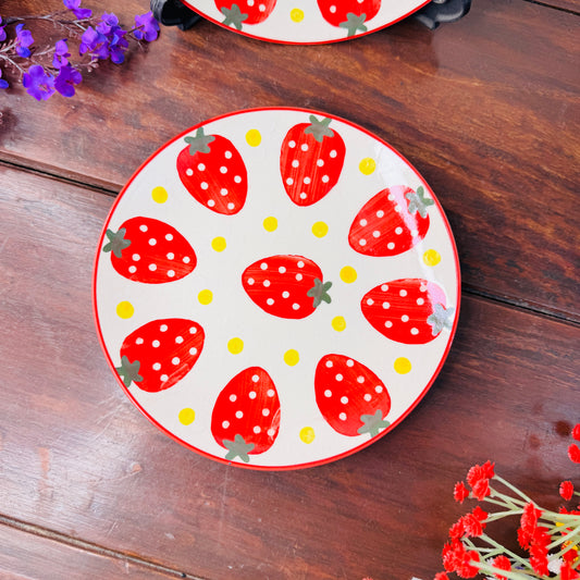 Strawberry Delight Ceramic Plate